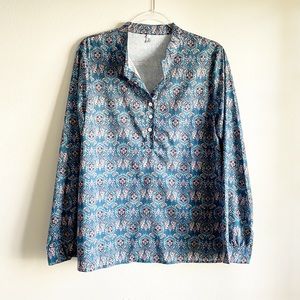 MISSLOOK blue multicolored long sleeve blouse - size XL